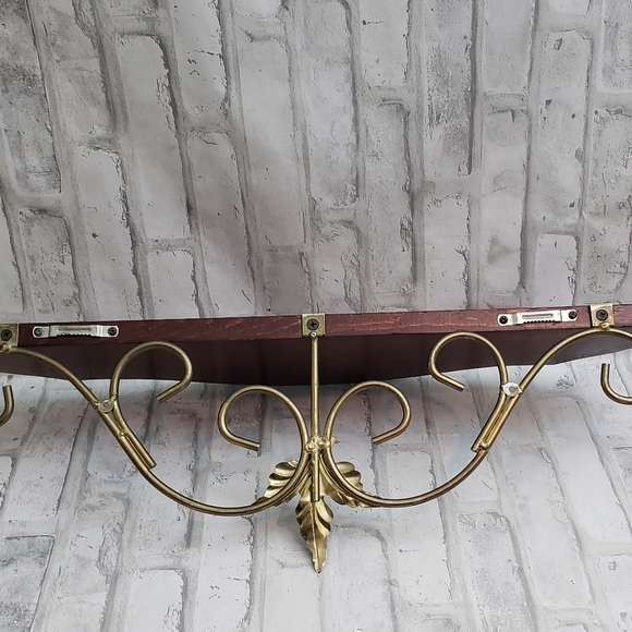Vintage Scroll Metal and Wood Half Wall Shelf - Picture 5 of 11